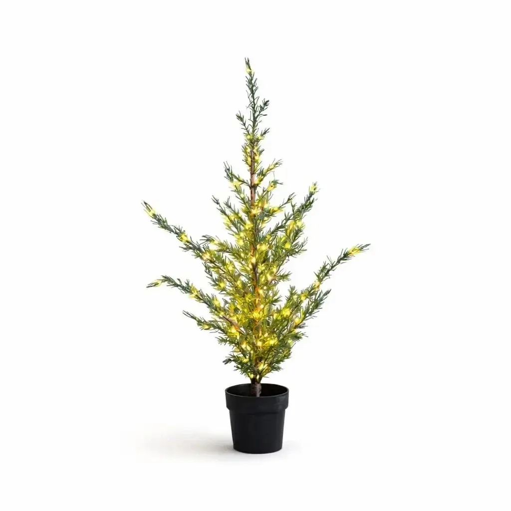 LED světelný stromek v květináči Cedr, 100 cm