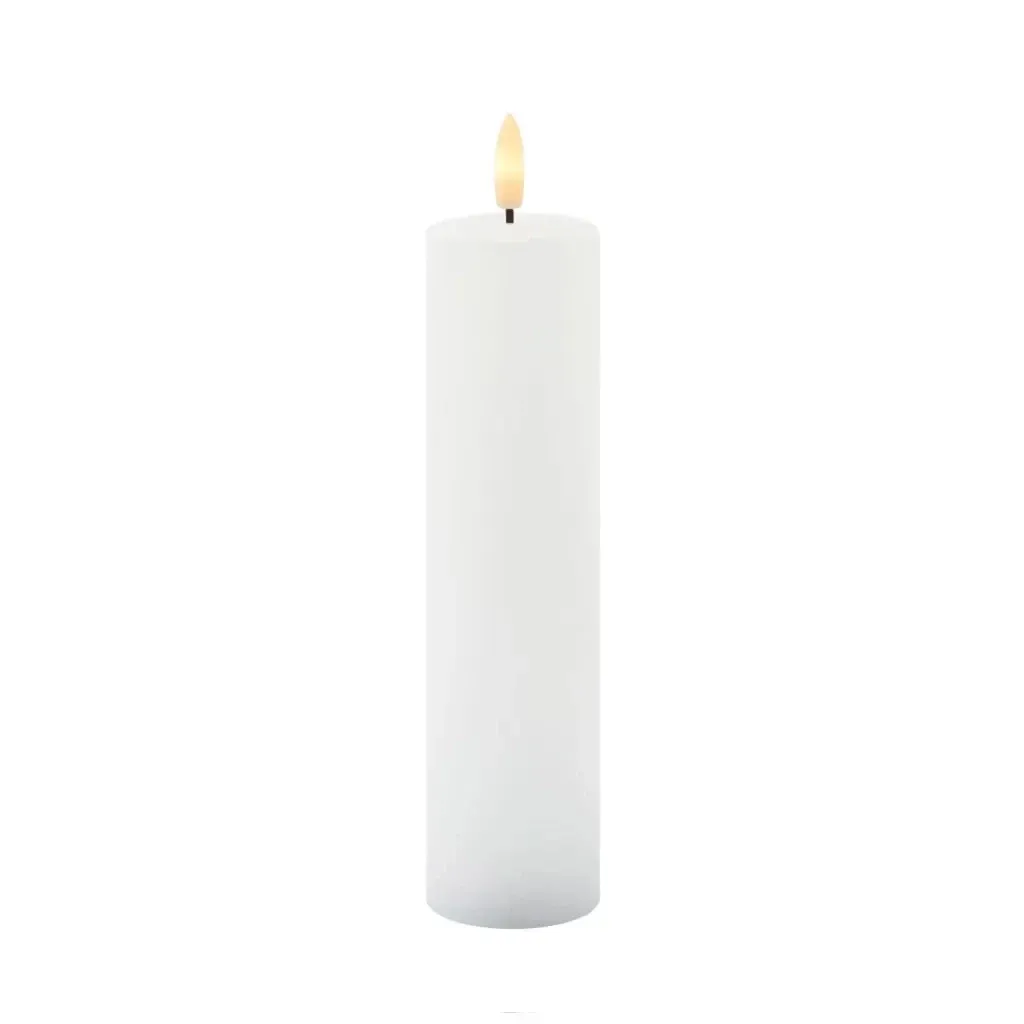 LED svíčka z pravého vosku Sille, bílá, Ø 5 × 20 cm, dobíjecí