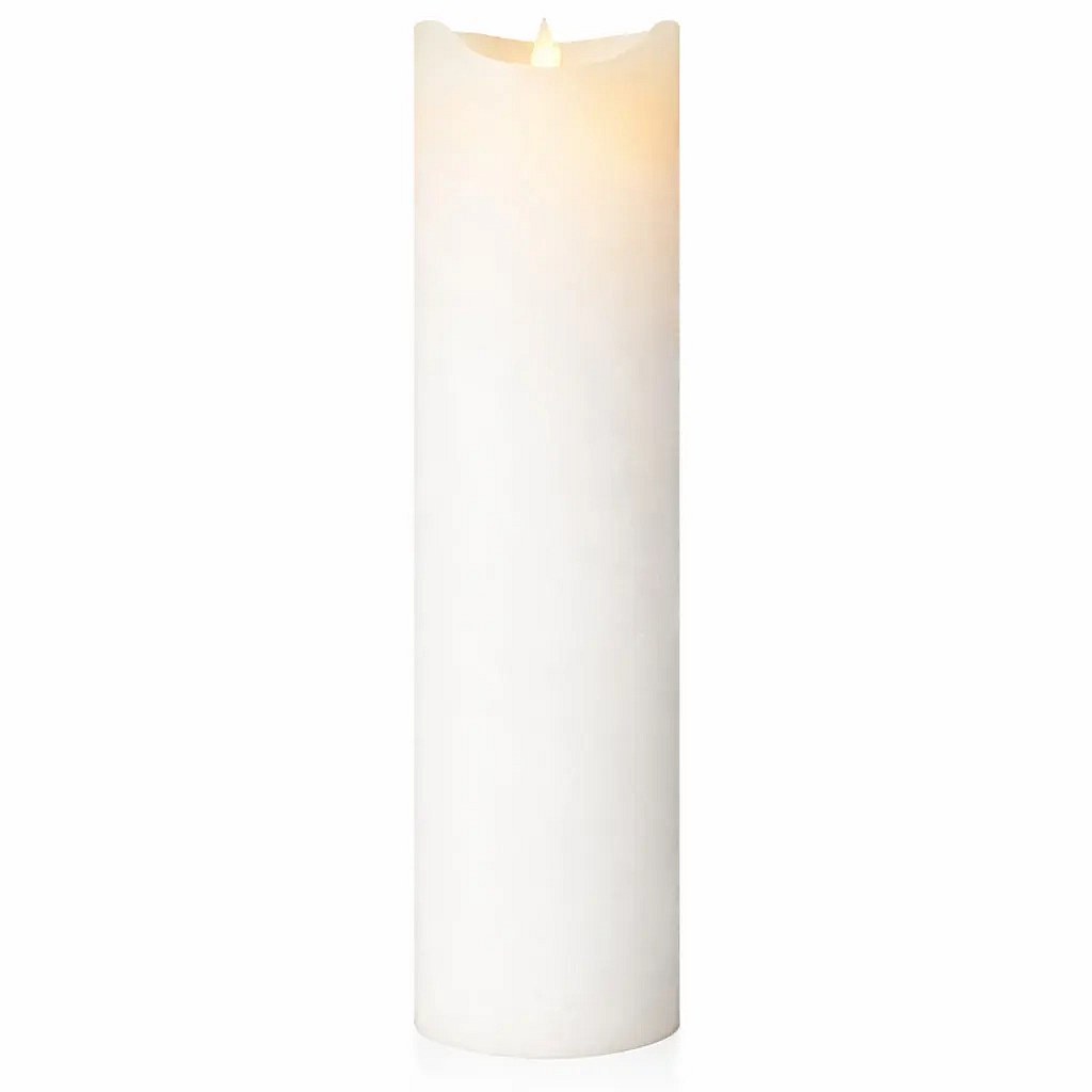 LED svíčka z pravého vosku dobíjecí Sara, bílá, Ø 7,5 x 30 cm