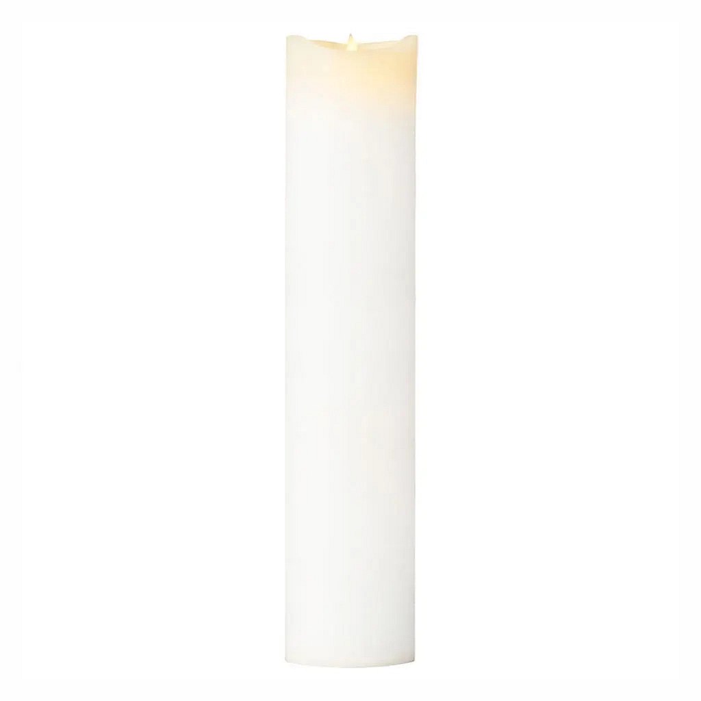 Velká LED svíčka na baterii vosková Sara exclusive, Ø 10 × 50 cm, bílá, 3× AA
