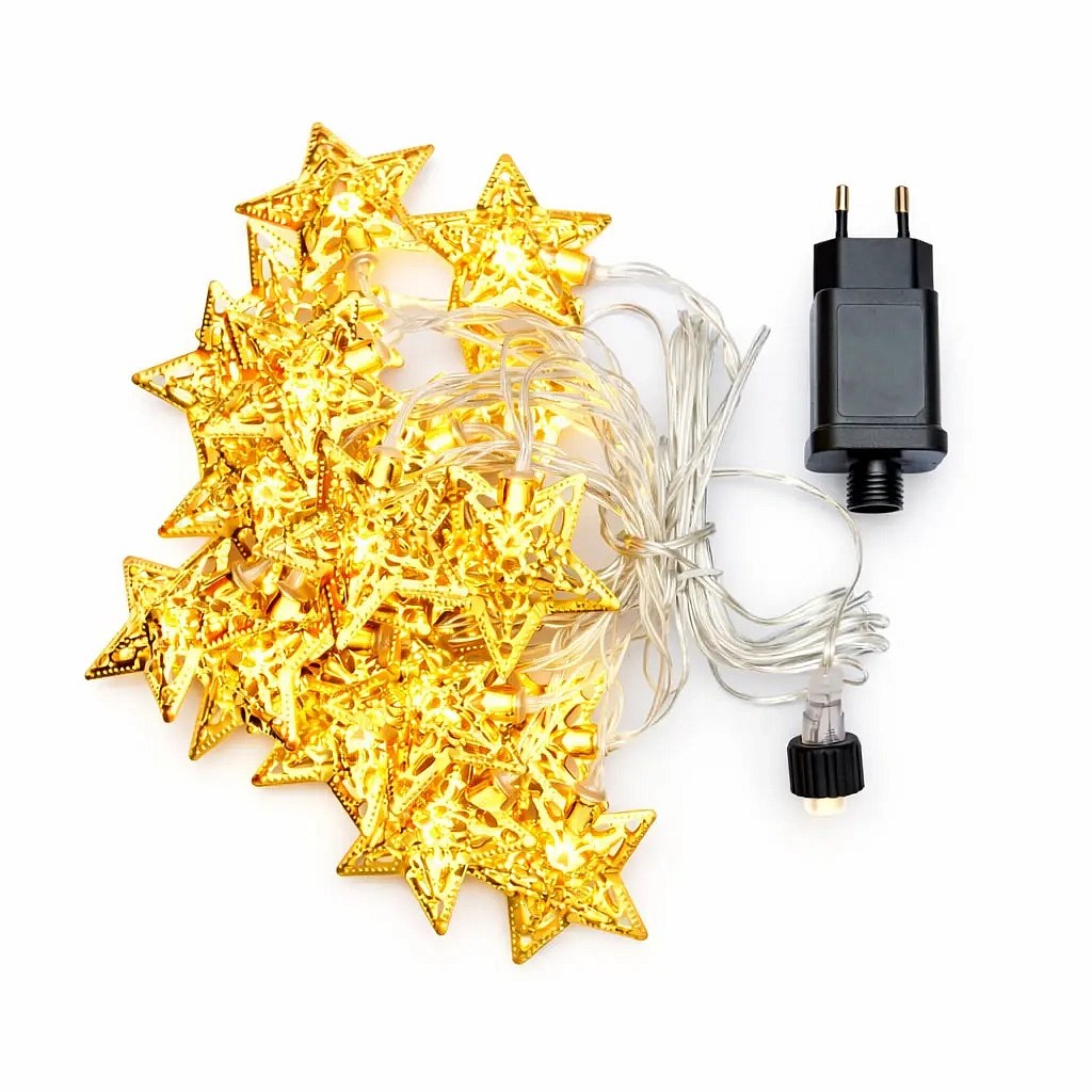 LED světelný řetěz, 7 m, hvězdičky
