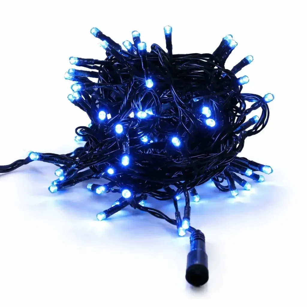 LED světýlka na stromeček 20 m modrá IP44, vč
