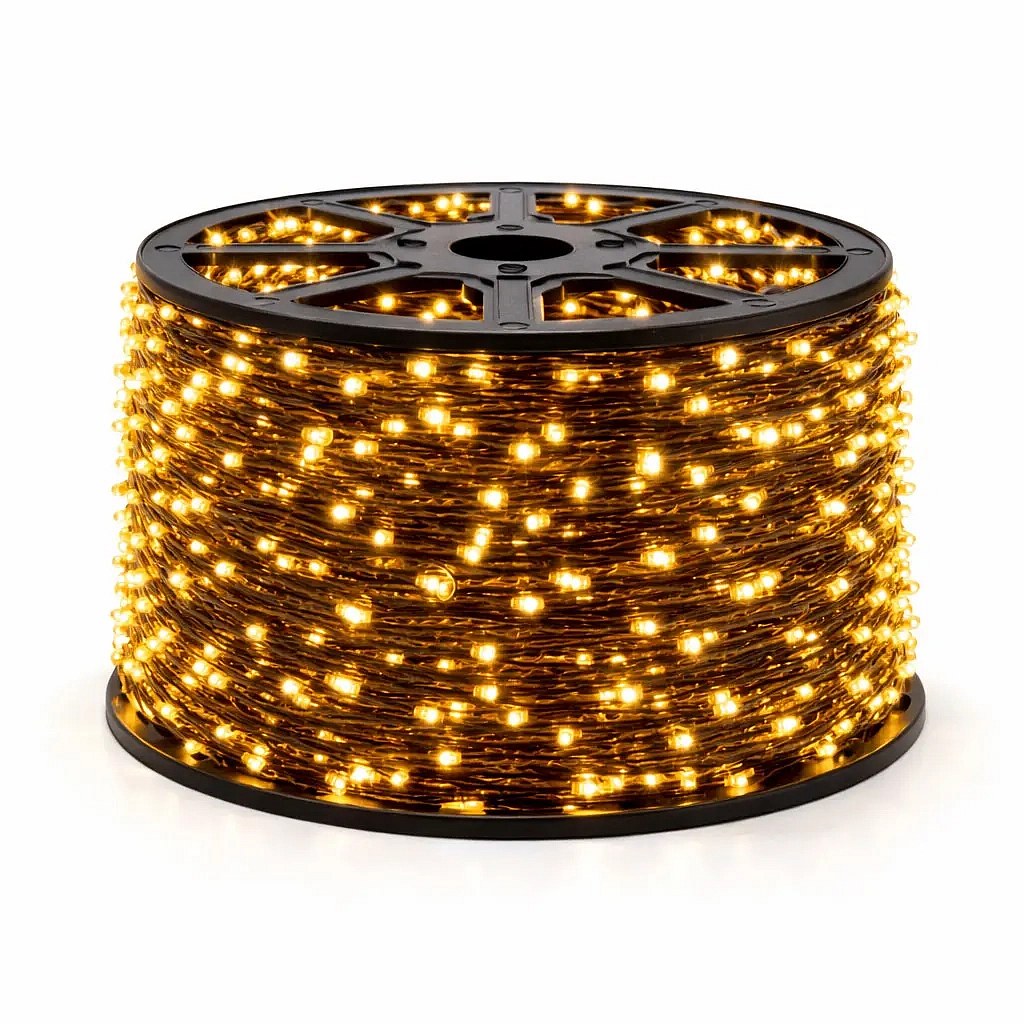 Eco Fix LED světelný řetěz 80 m, 800 LED, 36 V, teple bílá, tmavě zlatý kabel, IP67
