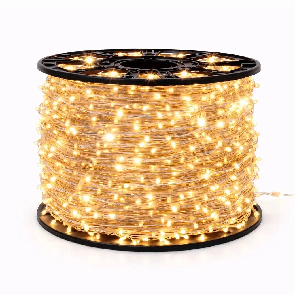 Eco Fix LED světelný řetěz 80 m, teple bílá s Flash efektem, 36 V, transparentní kabel IP67