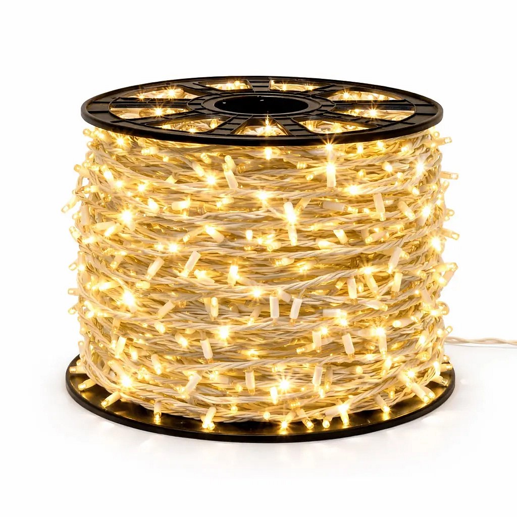 LED světelný řetěz, 100 m, teple bílá, 2000 diod, bílý kabel, IP67 Easy Fix