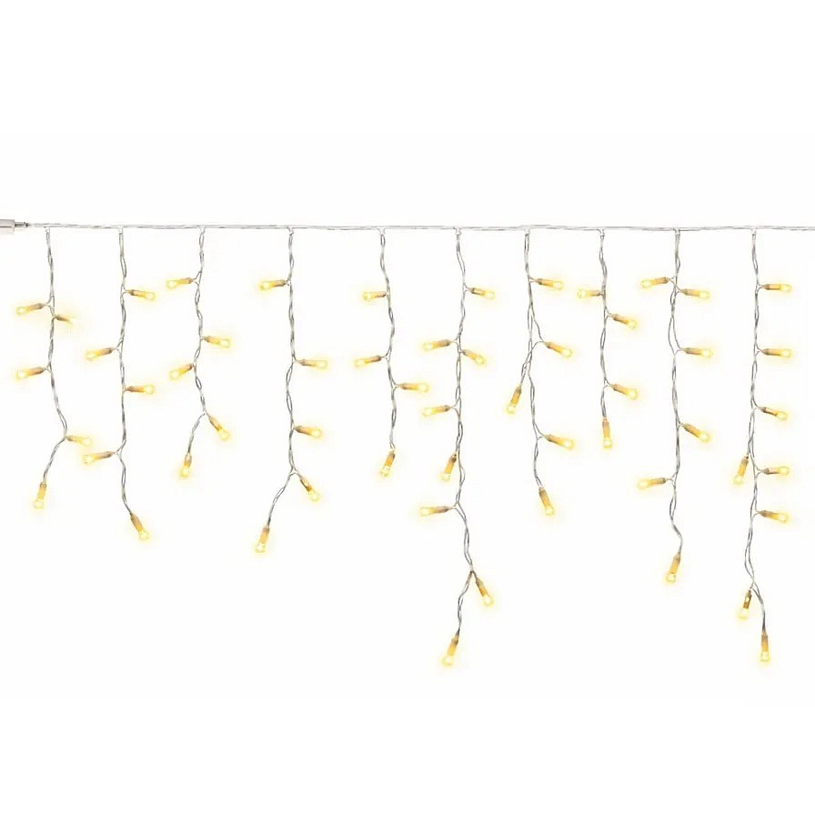 Easy fix Interiér LED světelné krápníky 300 × 90 cm, teple bílá, 174 diod, čirý kabel IP20, prodlužovací