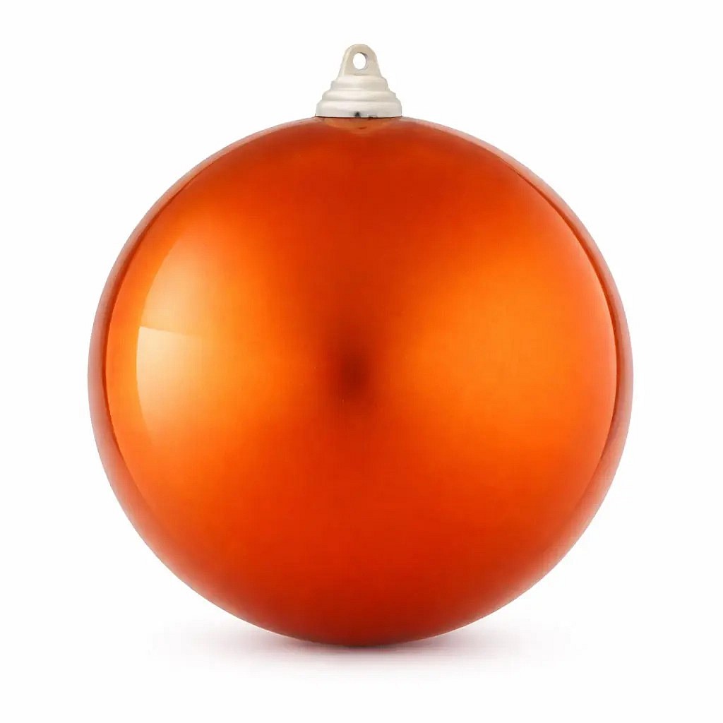 Velká vánoční koule 20 cm, měděná lesklá, plastová
