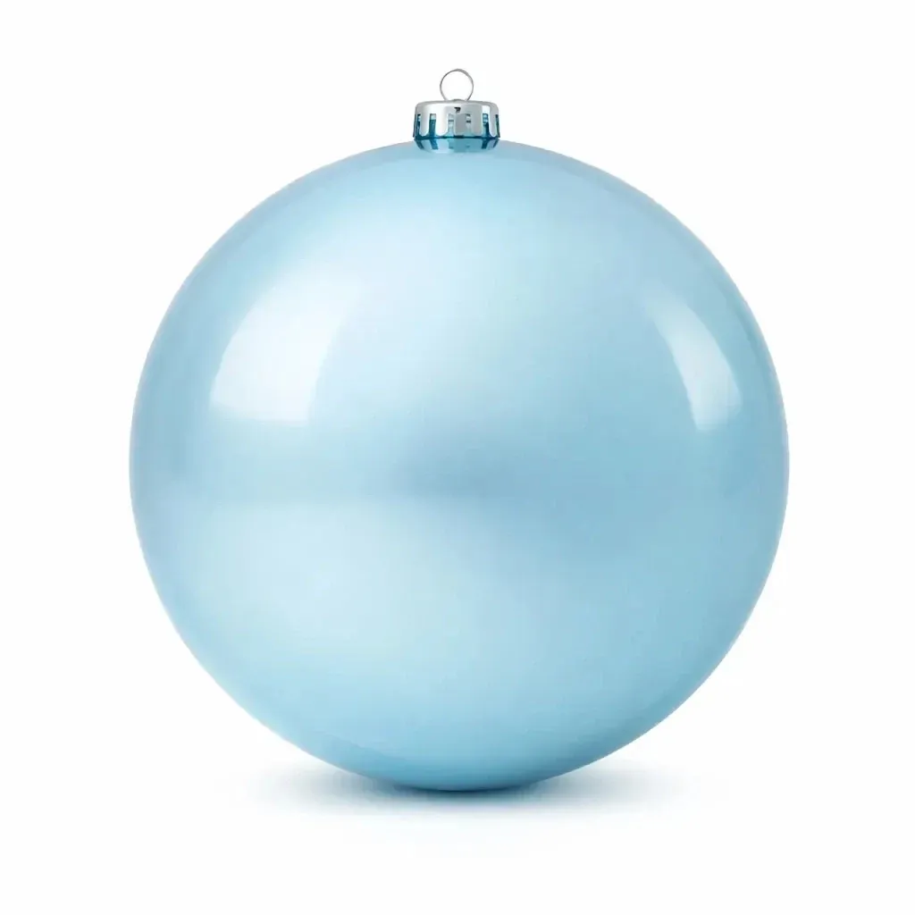 Velká vánoční koule 30 cm, světle modrá, lesklá, UV