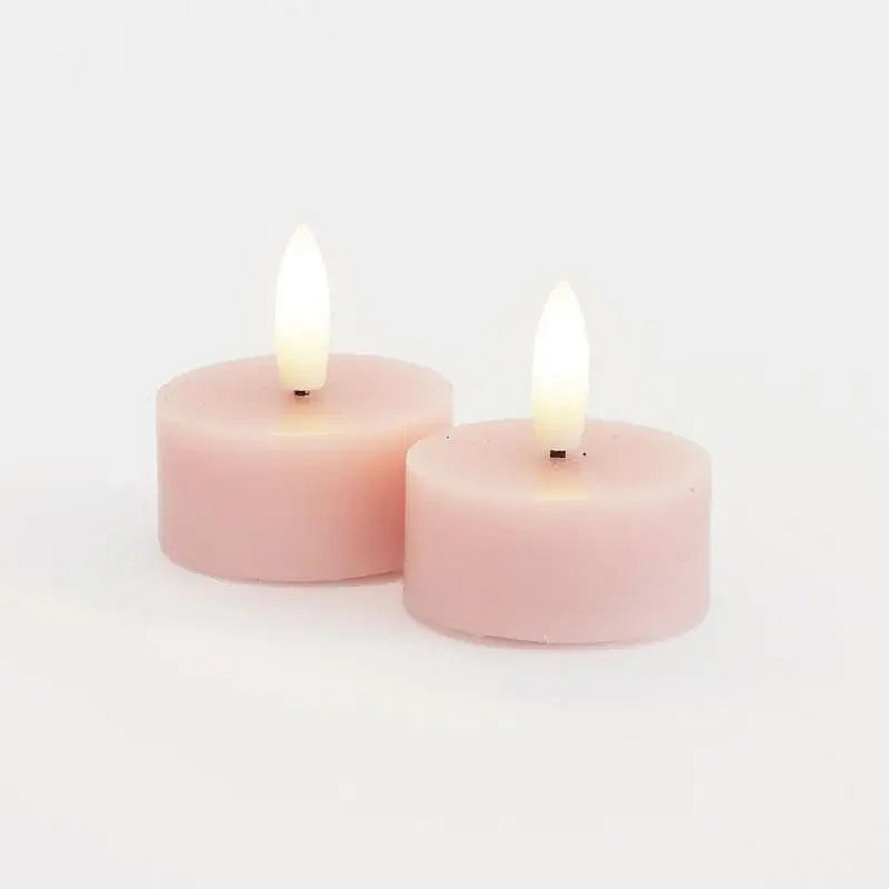 Sada LED voskových čajových svíček Sille Tealight, Ø4,5 × 2,2 cm, světle růžové, 2 kusy