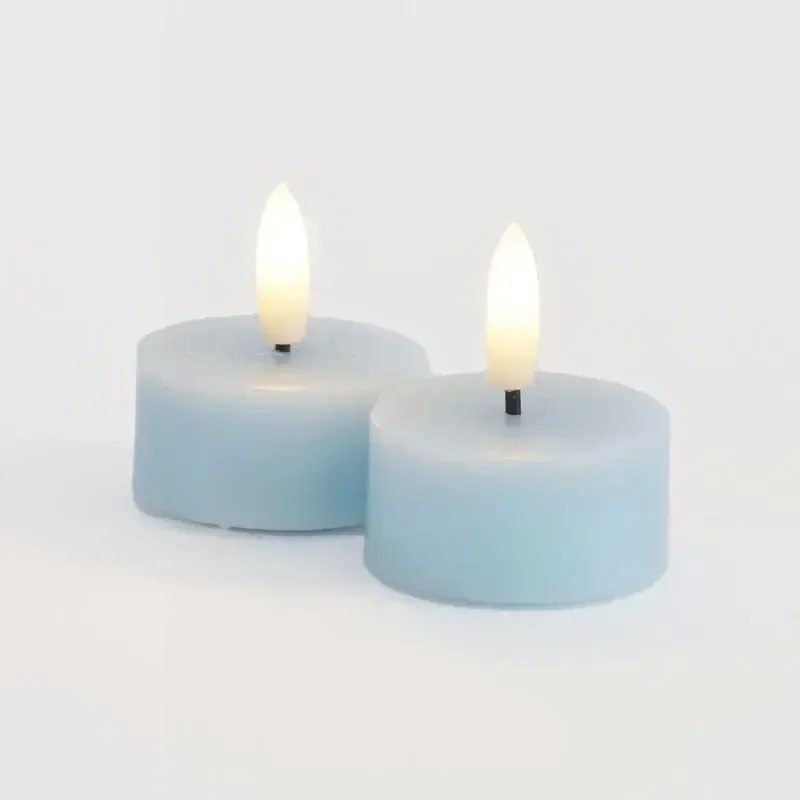 Sada LED voskových čajových svíček Sille Tealight, Ø4,5 × 2,2 cm, modrá obloha, 2 kusy