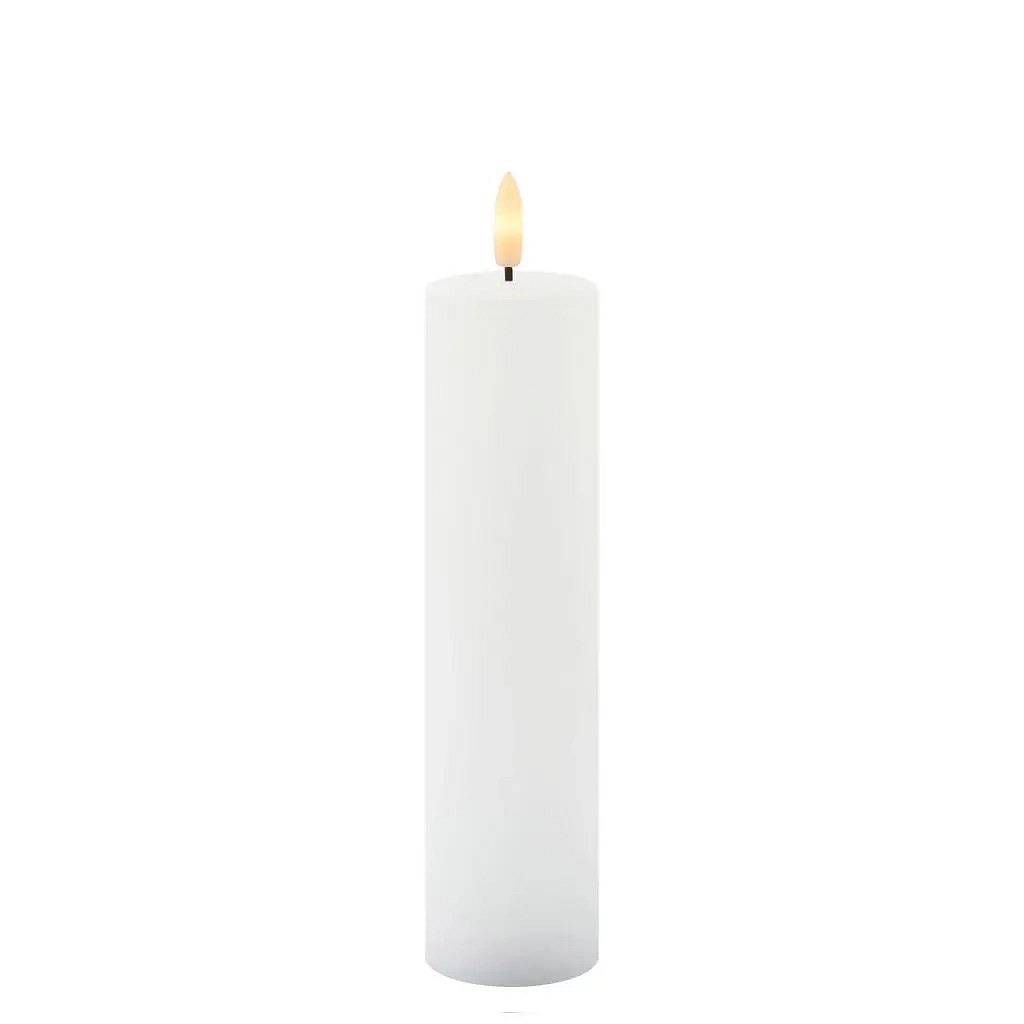 LED svíčka z pravého vosku Sille, bílá, Ø 5 × 20 cm, 2× AA