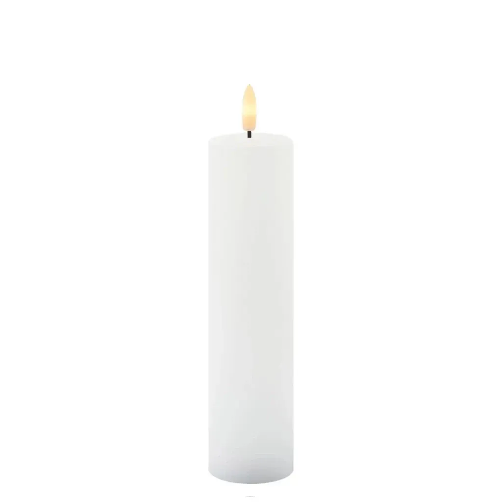 LED svíčka z pravého vosku Sille, bílá, Ø 5 × 20 cm, 2× AA
