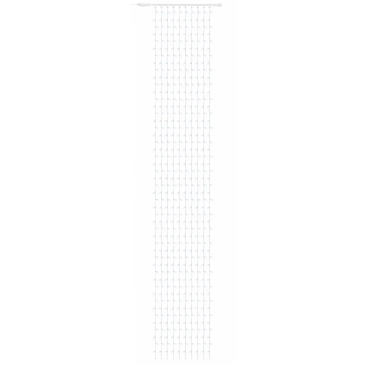 Easy Fix LED světelný závěs venkovní 100 × 700 cm, ledově bílá, 600 diod, bílý kabel IP67, prodlužovací