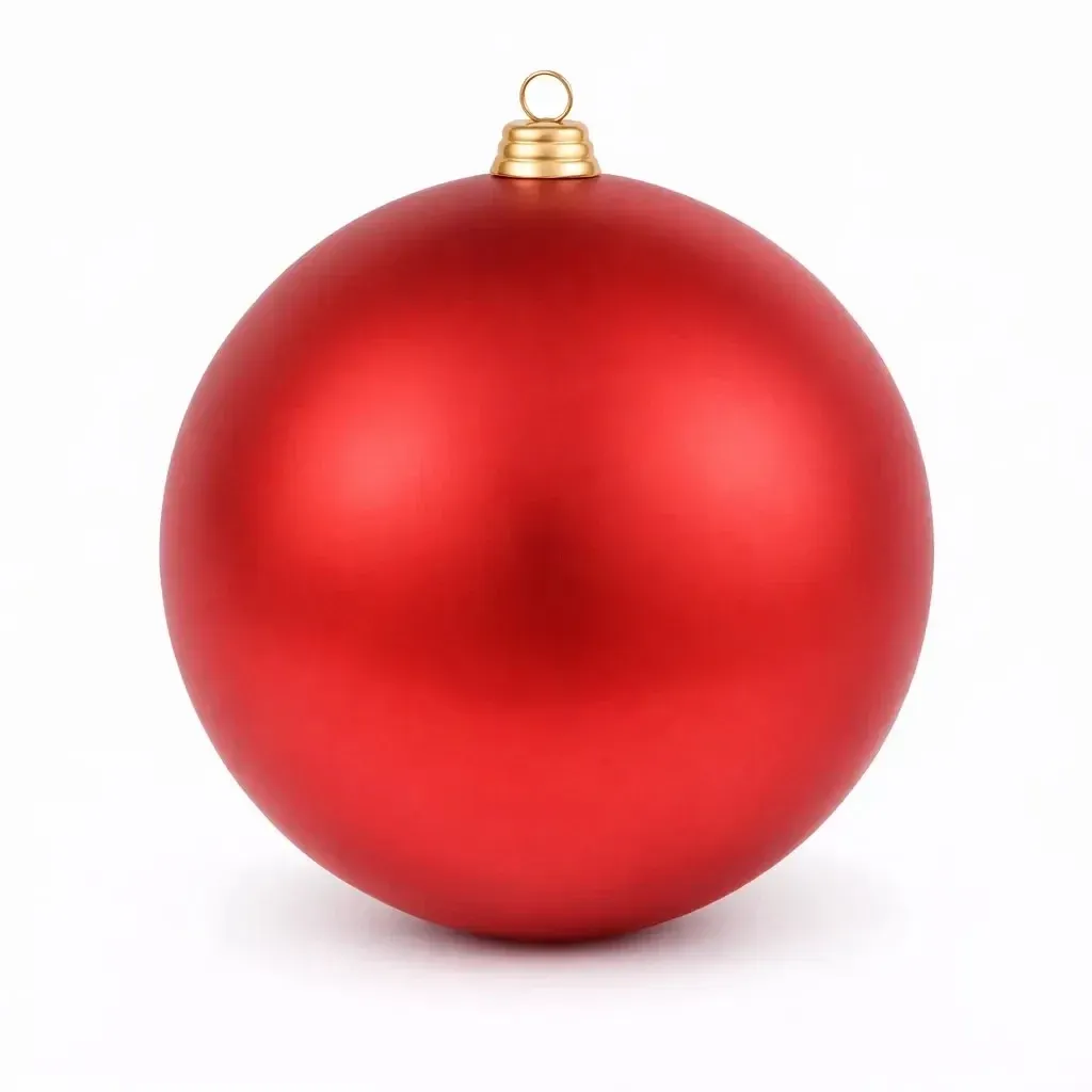 Velká vánoční koule 40 cm, červená, matná, UV