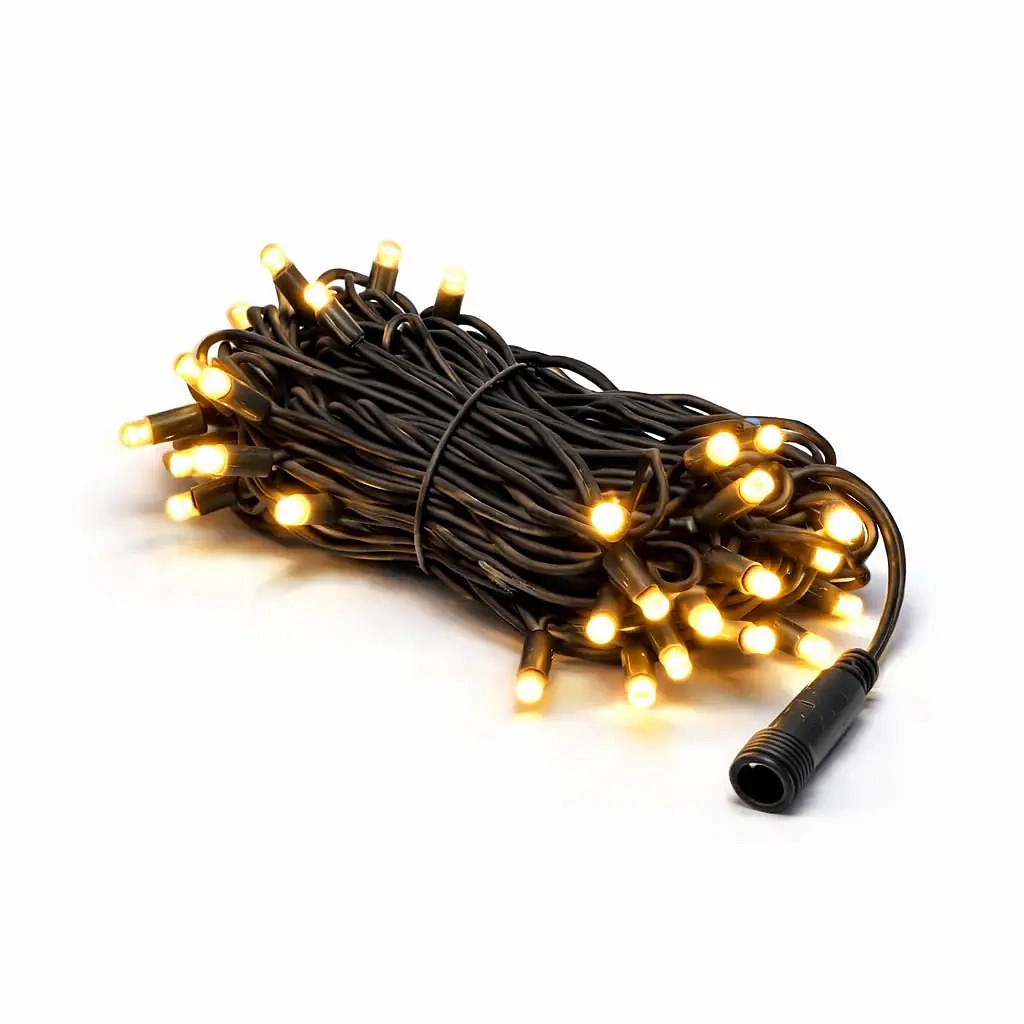 Easy Fix LED světelný řetěz 10 m venkovní teple bílá, 100 LED, černý kabel IP67 vč