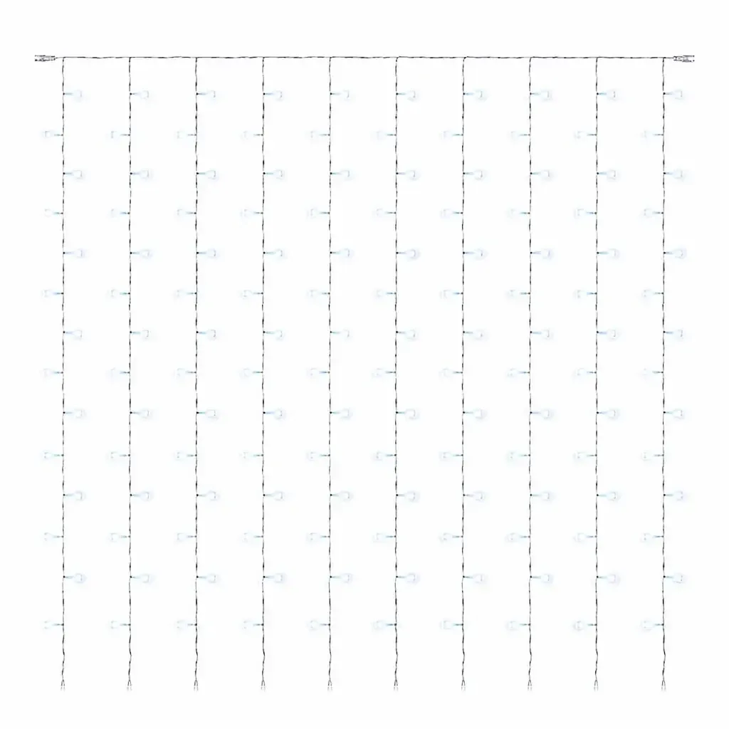 Hobby Line LED světelný závěs venkovní 200 × 200 cm, ledově bílá, 200 diod, čirý kabel IP44, venkovní