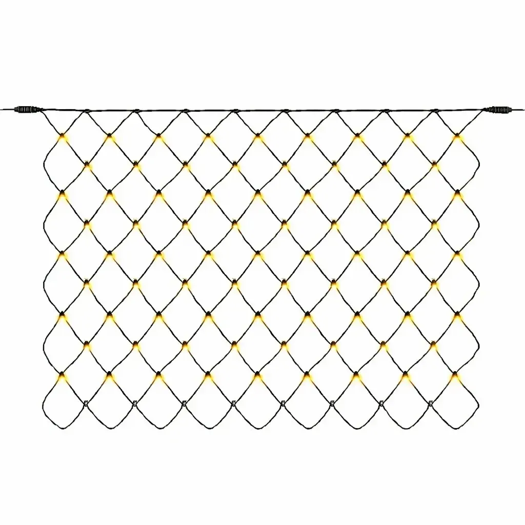 Hobby Line LED světelná síť 200 × 150 cm, teple bílá, 90 diod, tmavě zelený kabel IP44, prodlužovací