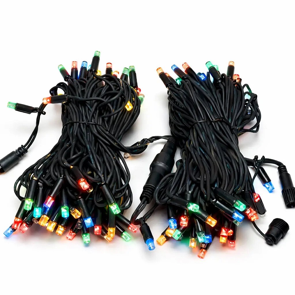 Easy Fix RGB LED světelný řetěz 20 m venkovní, 200 diod, černý kabel IP67