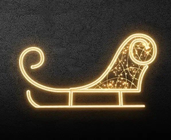LED světelné sáně, 290 x 155 cm, teple bílá