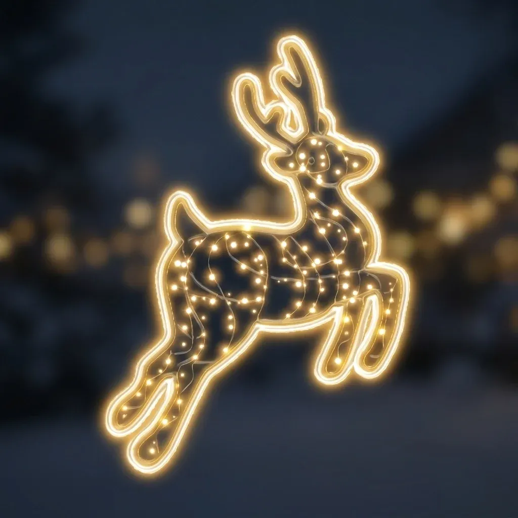 Eco Fix 2D LED light reindeer, 125 × 180 cm, warm white, standing, 3D printed, aluminium