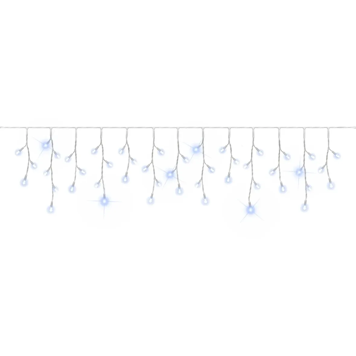 Easy Fix Outdoor LED Icicle Lights, FLASH, 300 × 50 cm, Ice White, 114 LEDs, IP67, White Cable, Linkable