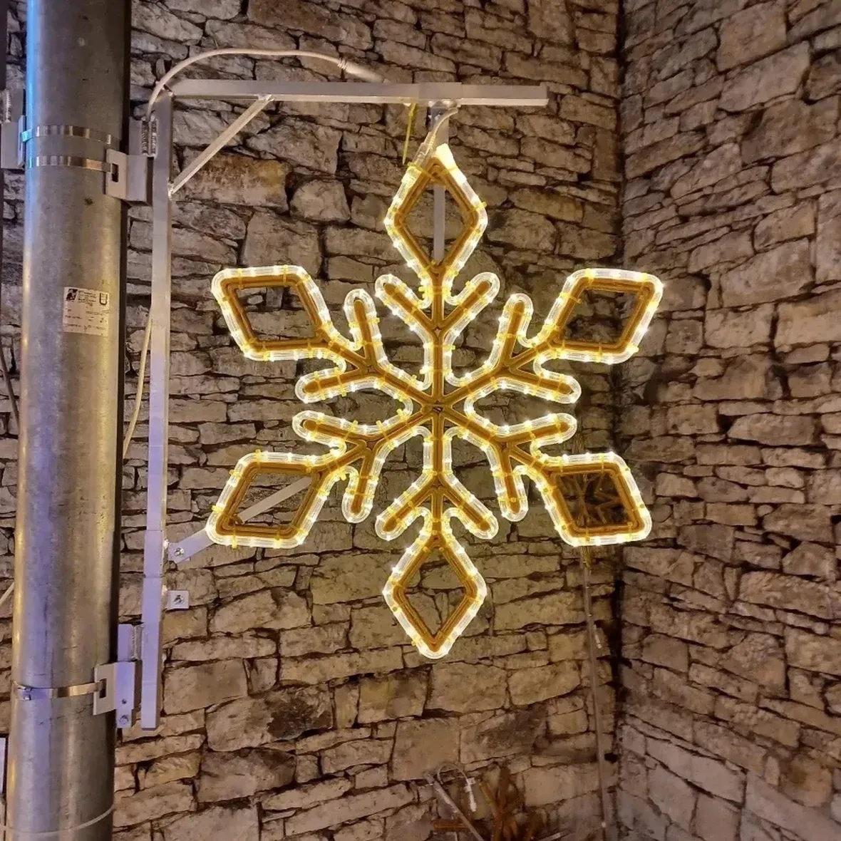 Easy Fix 2D LED světelná vločka IX, Ø 72 cm, teple bílá 3D tisk, sada na veřejné osvětlení, hliník