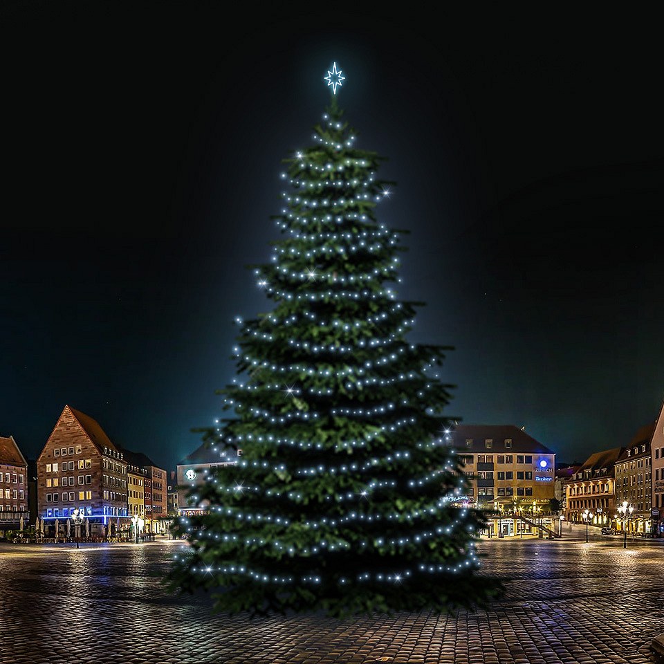 LED světelná sada na vánoční stromy vysoké 21-23 m, ledová bílá