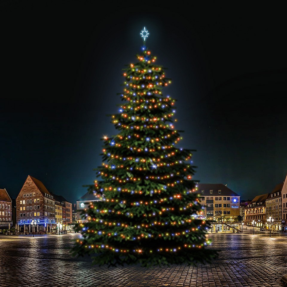 LED světelná sada na vánoční stromy vysoké 21-23 m, barevná