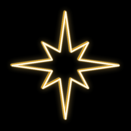 LED světelný motiv hvězda, teple bílá, pr. 50 cm