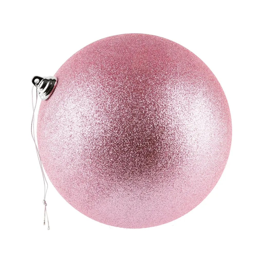 Výroba - Plastová koule, prům. 20 cm, jemně růžová, glitter