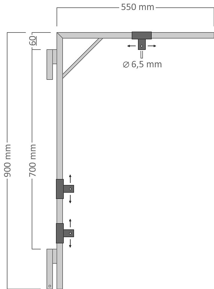 Držák motivu na sloupy VO pro dekory 60 - 80 cm, 55 x 90 cm, pro 2x U20S