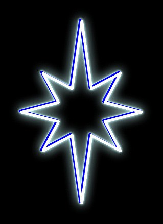 LED světelná hvězda na VO, 35x50 cm, ledově bílá