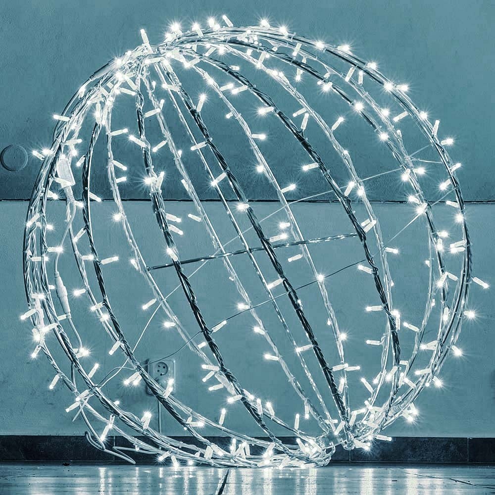 LED světelná koule, ledově bílá, pr. 100 cm