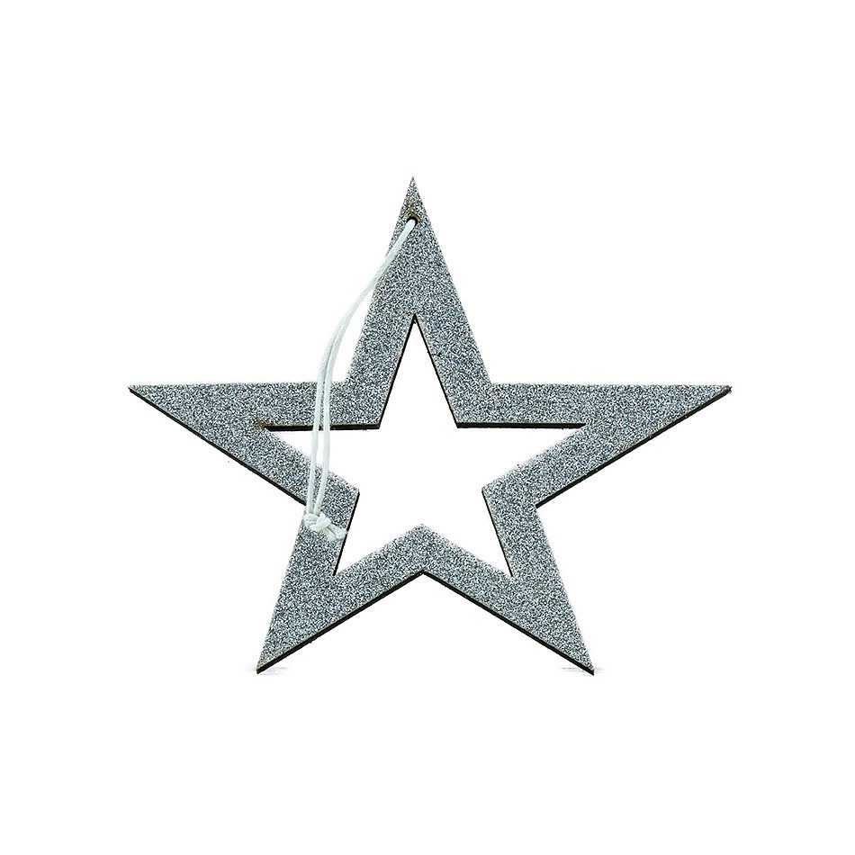 Stříbrná hvězda, dutá, 15 cm