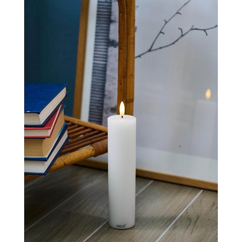 Dobíjecí LED svíčka Sille, bílá, 20 cm
