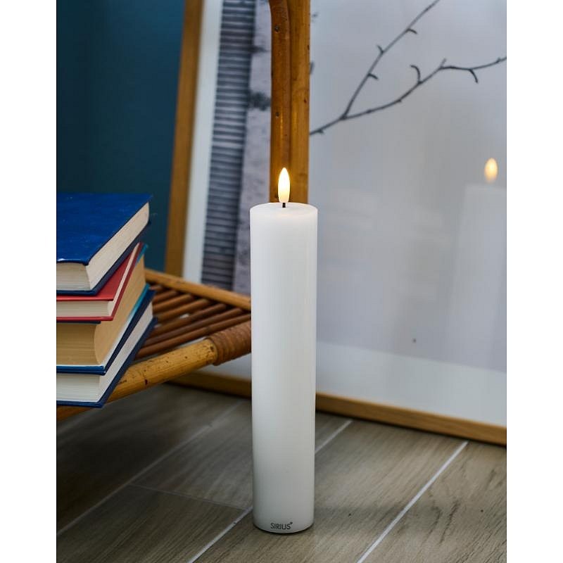 Dobíjecí LED svíčka Sille, bílá,5 x 25 cm