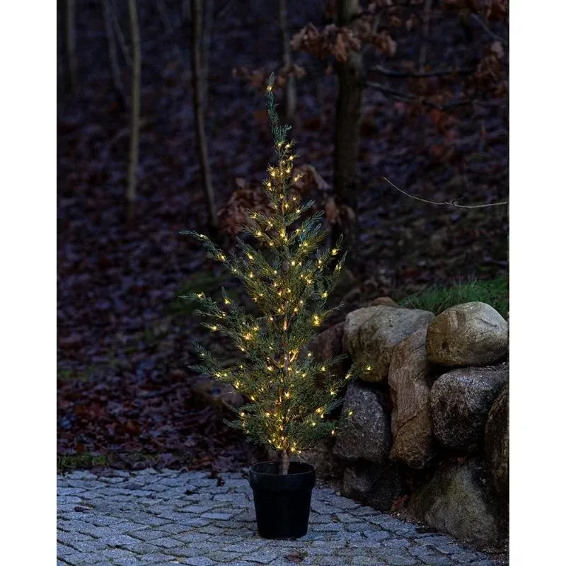 LED světelný stromek v květináči Cedr, 130 cm