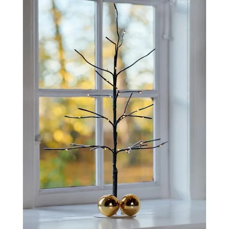 _Staženo LED světelný stromeček, hnědý, zasněžený, 50 cm