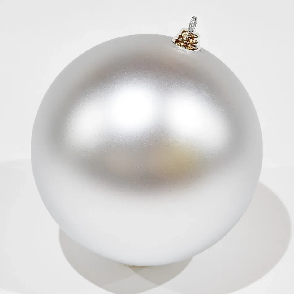 Výroba plastová koule 1 ks, prům. 30 cm, stříbrná, matná, interiér