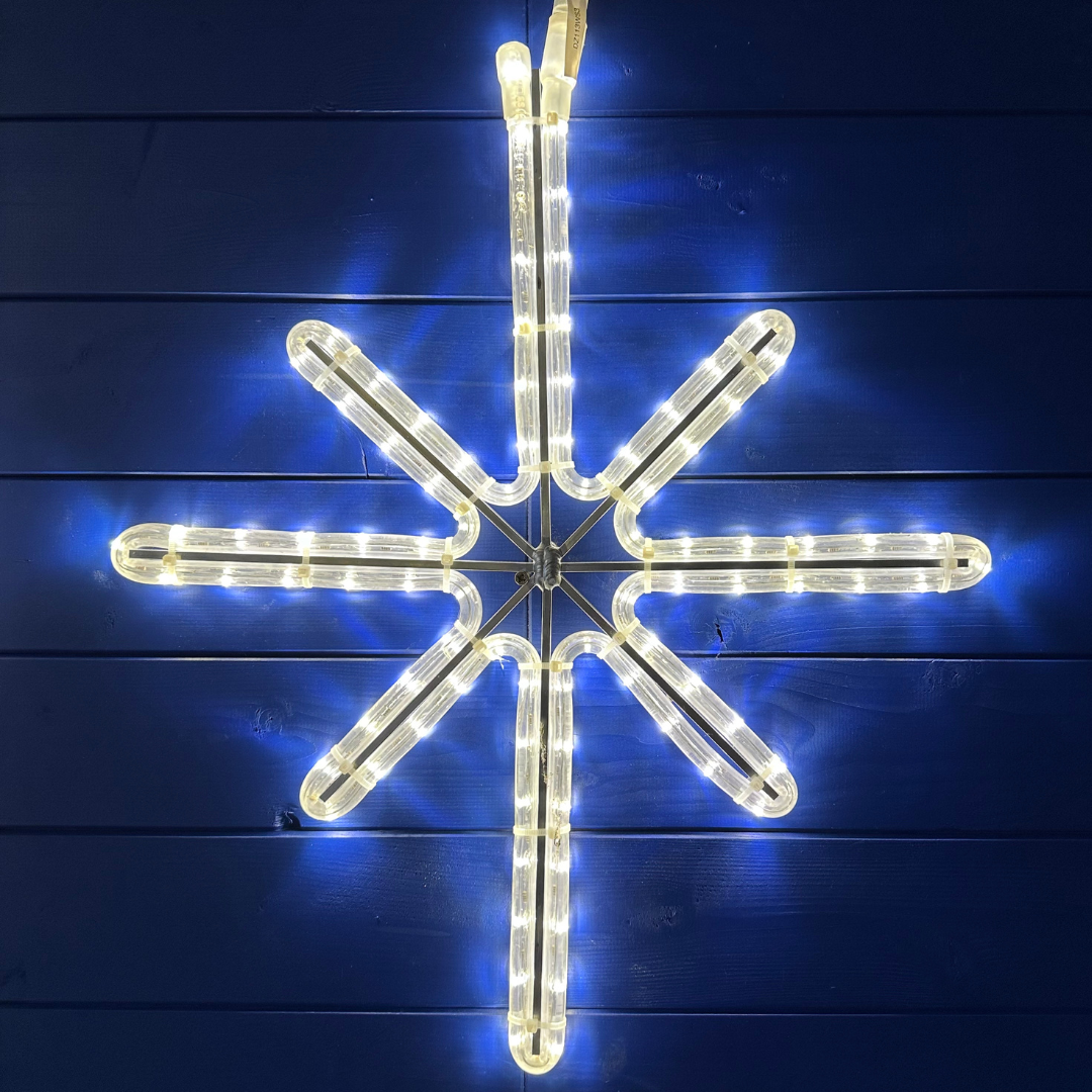 LED světelná hvězda polaris, závěsná, 38 x 65 cm, teple bílá