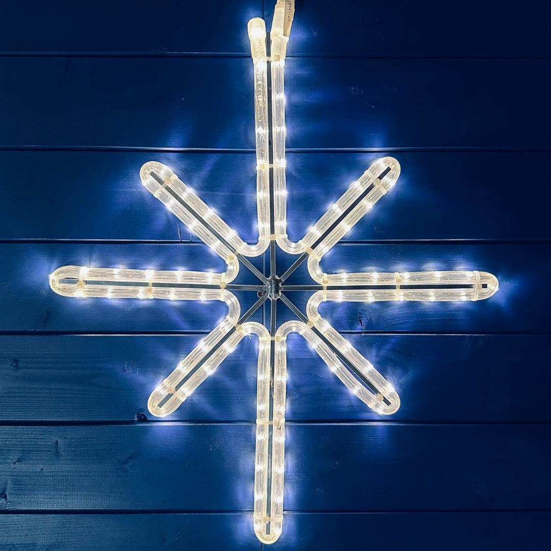 LED světelná hvězda polaris, závěsná, 38 x 65 cm, ledově bílá