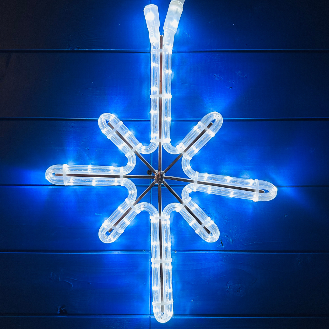 LED světelná hvězda polaris, závěsná, 14 x 25 cm, ledově bílá