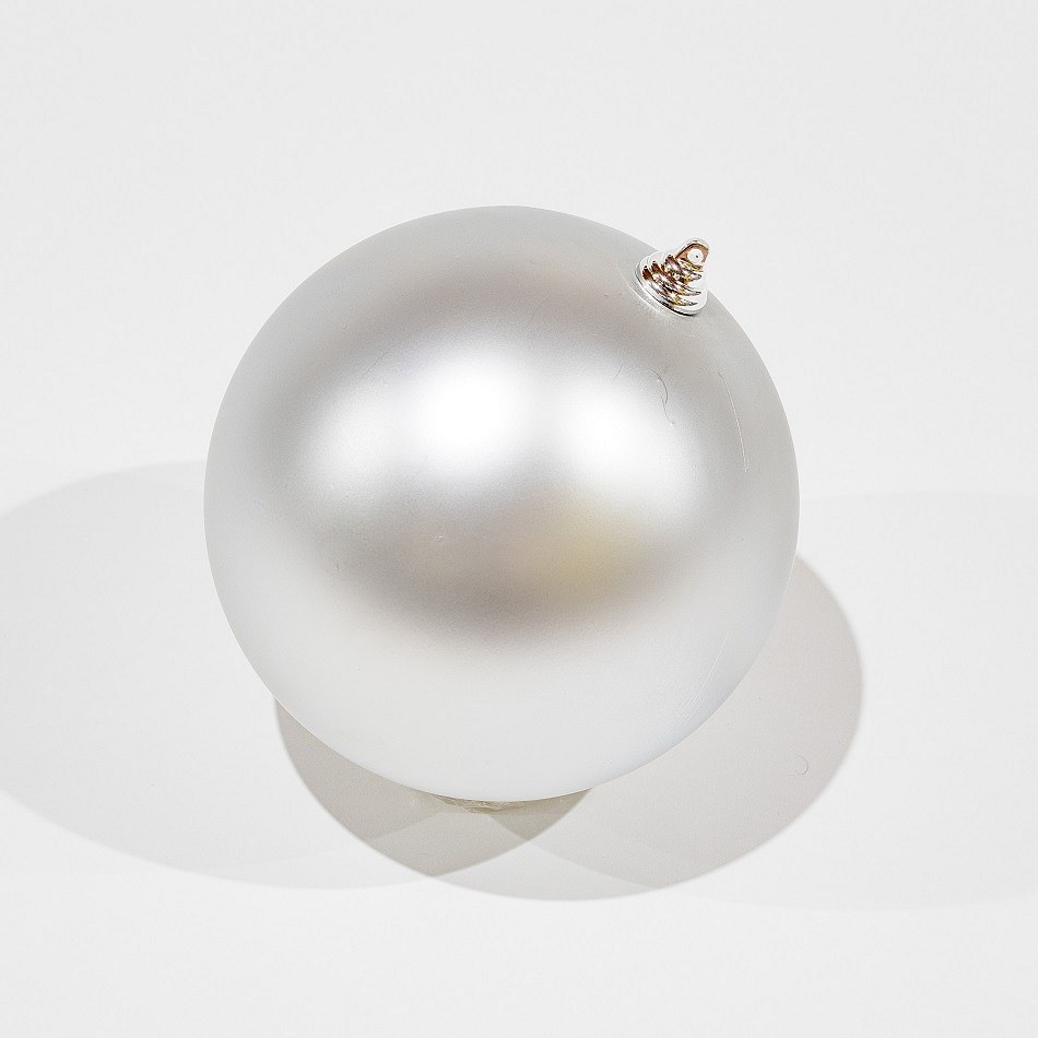 Plastová koule, prům. 20 cm, stříbrná, matná