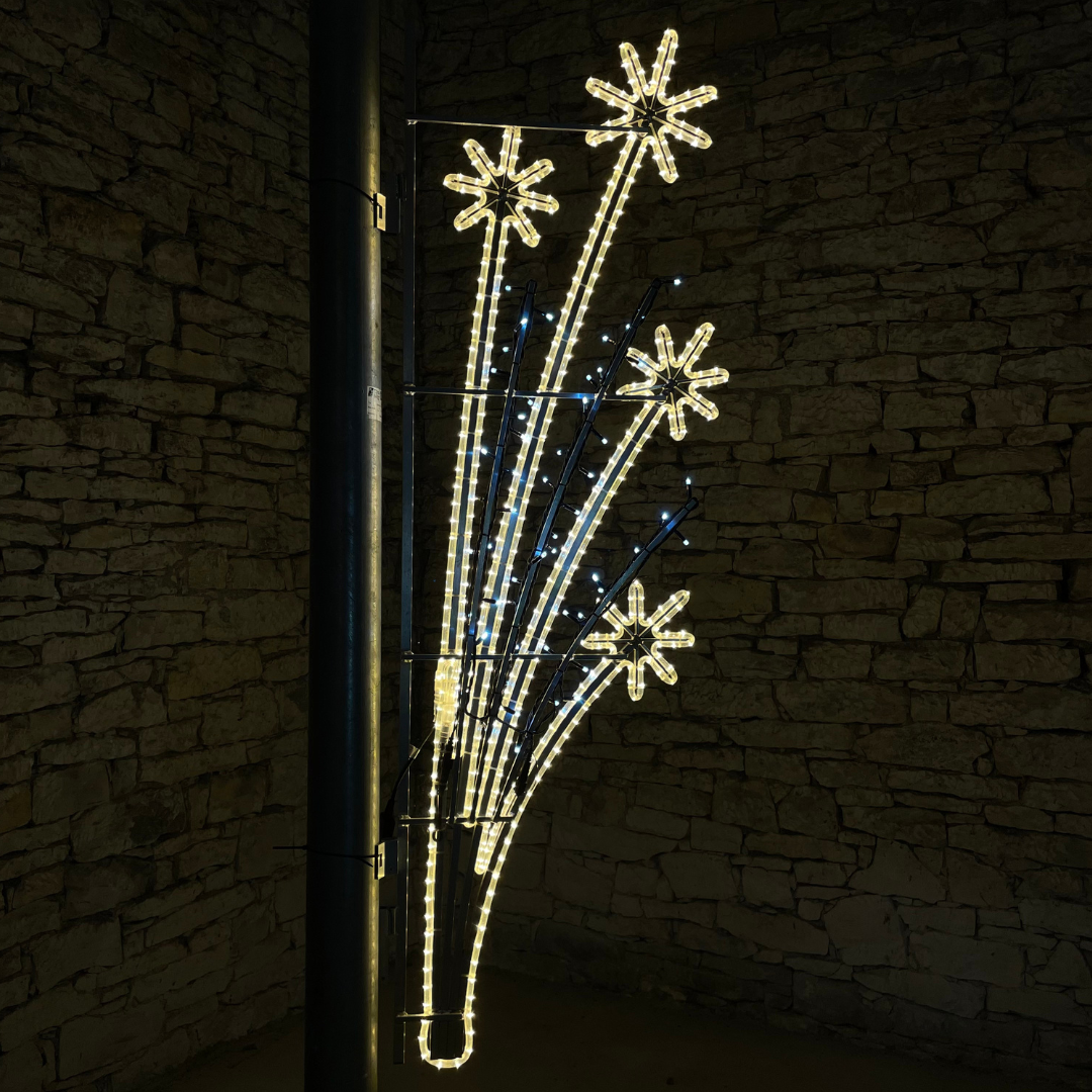 LED světelný dekor, 65 x 200 cm, teple bílá s ledově bílým řetěz, 230V