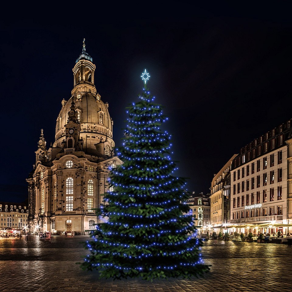 LED světelná sada na vánoční stromy vysoké 15-17 m, modrá
