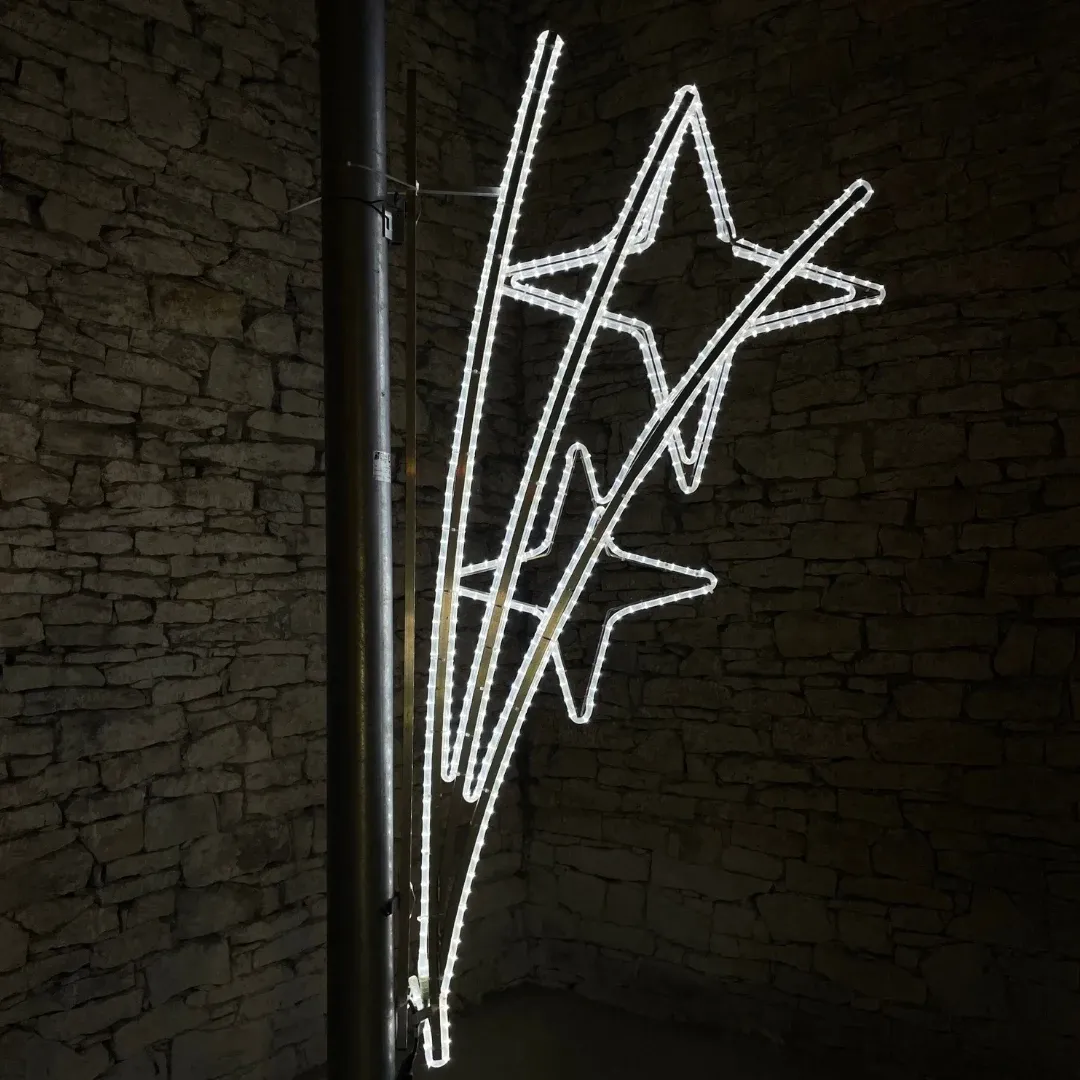 VO LED světelný motiv 2 orion hvězdy s pruty, 170 x 100 cm