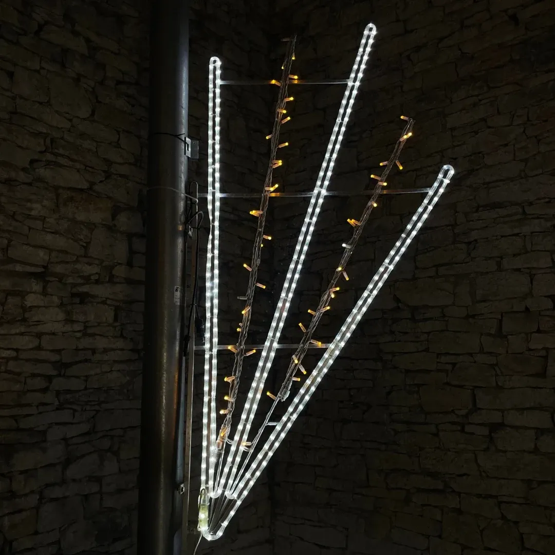 LED světelný motiv rozprsk,180x90 cm,ledová hadice s teple bílým stringem s Flash