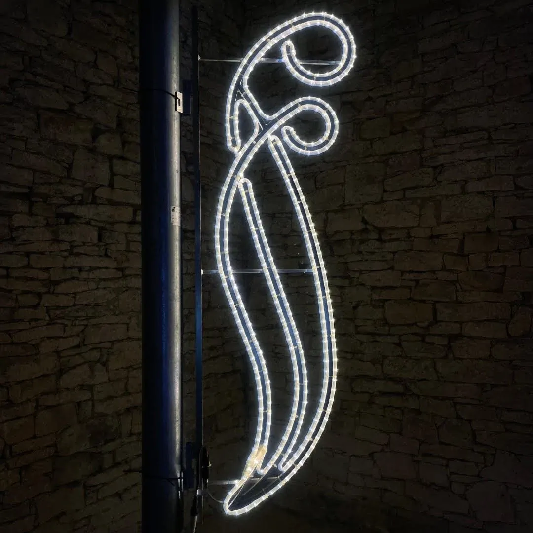 LED světelný motiv s flash žárovkou, 180 x 60 cm, ledově bílá