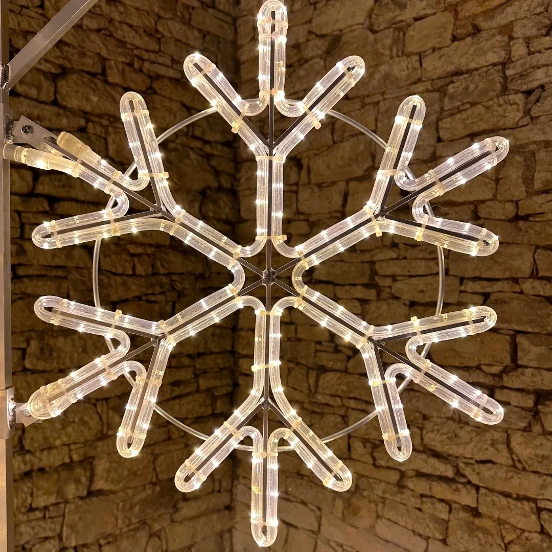 Easy Fix 2D LED světelná vločka III, Ø 100 cm, teple bílá, sada na veřejné osvětlení, hliník