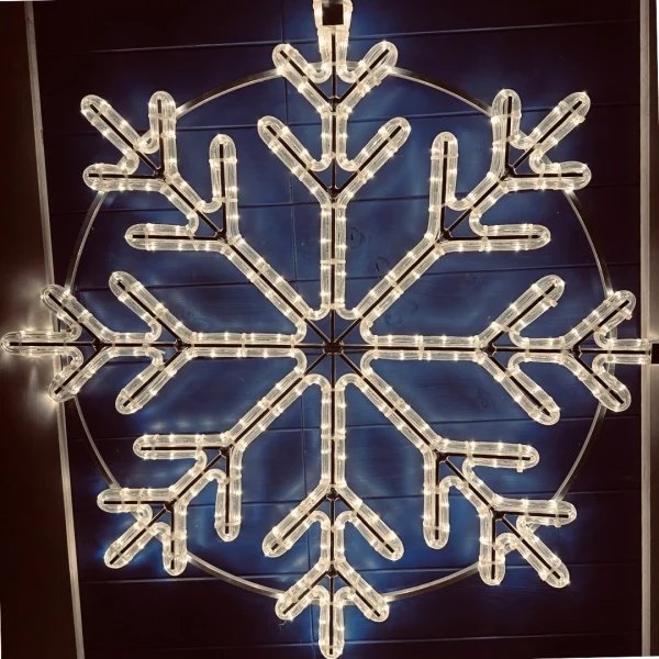 Easy Fix 2D LED světelná vločka II, Ø 80 cm, teple bílá, sada na veřejné osvětlení, hliník